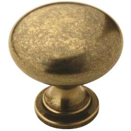 Amerock Allison Value Series BP53005BB Cabinet Knob, 1-1/8 in Projection, Zinc, Burnished Brass