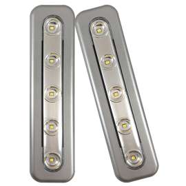 AmerTac 71187CC-T2 Mini Task Bar, AAA Battery, 1-Lamp, LED Lamp, 70 Lumens, 3000 K Color Temp, Plastic, Silver