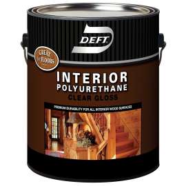 DEFT 221-01 Polyurethane, Gloss, Liquid, Amber, 1 gal, Can