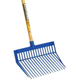 Little Giant PDF1BLUE Bedding Fork, Diamond Shaped Tine, Polycarbonate Tine, Wood Handle, Blue, 52 in L Handle