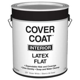 Valspar 044.0000257.007 Interior Paint, Flat, Dover White, 1 gal Pail