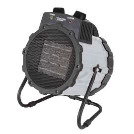 PowerZone Ceramic Utility Heater, 12.5 A, 120 V, 750/1500 W, 1500W Heating, 2-Heat Settings, Grey