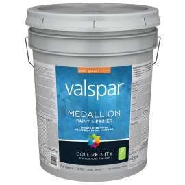 Valspar 027.0002400.008 Interior Wall Paint, Semi-Gloss, White, 5 gal Pail