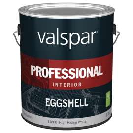 Valspar Professional 045.0011800.007 Interior Paint, Eggshell, White, 1 gal