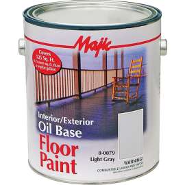 Majic Paints 8-0079-1 Floor Paint, Medium-Gloss, Light Gray, 1 gal Pail