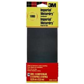 3M 5923-18-CC Sandpaper, 9 in L, 3.66 in W, Ultra Fine, 1000 Grit, Silicon Carbide Abrasive, Paper Backing