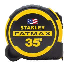 STANLEY FMHT36335S Tape Measure, 35 ft L Blade, 1-1/4 in W Blade, Steel Blade, ABS Case, Black/Yellow Case