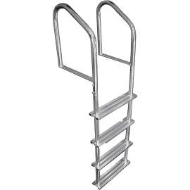 Multinautic 15513 Tubular Dock Ladder, 5 ft 1 in H, 400 lb, 4-Step, Aluminum, Polished
