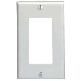 Leviton 122-80401-0NW Wallplate, 4-1/2 in L, 2-3/4 in W, 1 -Gang, Nylon, White, Device Mounting