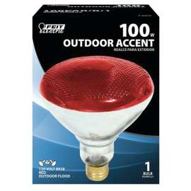 Feit Electric 100PAR/R/1 Incandescent Bulb, 100 W, PAR38 Lamp, Medium E26 Lamp Base, 2000 hr Average Life