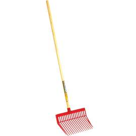 Little Giant PDF1RED Bedding Fork, Diamond Shaped Tine, Polycarbonate Tine, Wood Handle, Red, 52 in L Handle