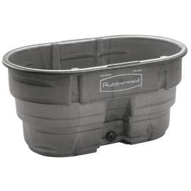 Rubbermaid FG424288BLA Stock Tank, 100 gal Capacity, Plastic, Black