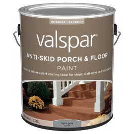 Valspar 024.0082030.007 Porch and Floor Paint, Light Gray, 1 gal