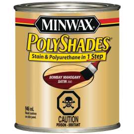 Minwax 33803 Polyshades, Satin, Liquid, Bombay Mahogany, 946 mL