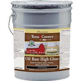 Majic Paints 8-0036-5 Barn and Fence Paint, High-Gloss, Black, 5 gal Pail