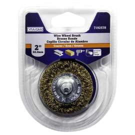 Vulcan 321581OR Wire Wheel Brush, 2 in Dia, 1/4 in Arbor/Shank