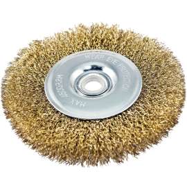 Vulcan 323011OR Wire Wheel Brush with Hole, 6 in Dia, 5/8 in Arbor Hole, 1/2 in Adapter Ring Arbor/Shank