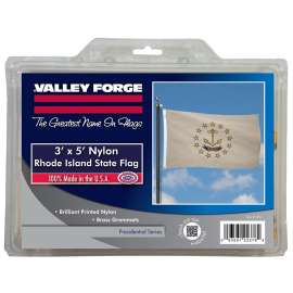 Valley Forge RI3 Rhode Island Flag with Brass Grommet, 5 ft L, 3 ft W, HOPE, Nylon