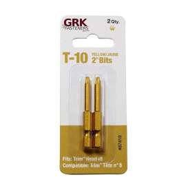 GRK Fasteners 87419 Drive Bit, T10 Drive, Star Drive, 2 in L