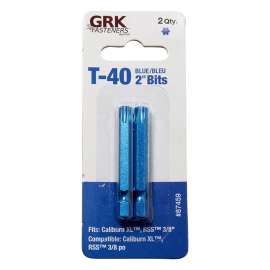 GRK Fasteners 187459 Drive Bit, T40 Drive, Star Drive, Hex Shank, 2 in L, Steel