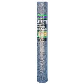 Jackson Wire 12 01 25 16 Poultry Netting, 50 ft L, 36 in W, 20 ga Gauge, Hexagonal Mesh, 1 in Mesh, Galvanized