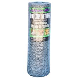 Jackson Wire 12 01 68 16 Poultry Netting, 150 ft L, 24 in W, 20 ga Gauge, Hexagonal Mesh, 1 in Mesh, Galvanized