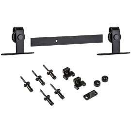 National Hardware N186-900 Sliding Door Hardware Mini Kit, 48 in L Track, Steel, Oil-Rubbed Bronze, Top Mounting