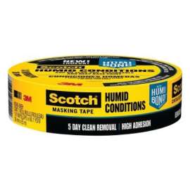 ScotchBlue 2045-36E Masking Tape, 55 m L, 36 mm W, Crepe Paper Backing, Yellow