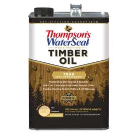 Thompson's WaterSeal TH.048831-16 Penetrating Timber Oil, Teak, Liquid, 1 gal, Can