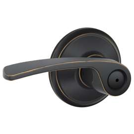Schlage Merano Series F40VMER716 Privacy Door Lever, 4-1/8 in L Lever, Metal, Aged Bronze
