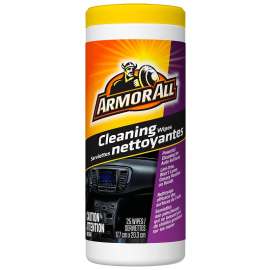 ARMOR ALL 10869 Cleaning Wipes, Citrus, Leather, Woody, Effective to Remove: Ground-In Dirt, Dust, Grime, 25-Wipes