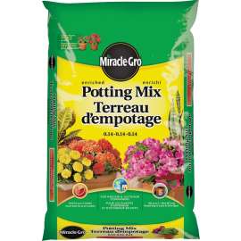 Miracle-Gro 72729430 Potting Mix, Solid, Dark Brown, 28.3 L Bag