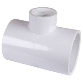 GENOVA 300 Series 31497 Pipe Reducing Tee, 2 x 1 in Run, 2 in Branch, Slip Joint x FIP Branch Connection