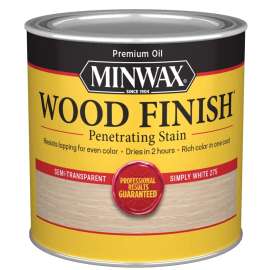 Minwax 227654444 Wood Stain, White, Liquid, 0.5 pt, Can