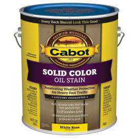 Cabot 140.0007601.007 Decking Stain, Opaque, White, Liquid, 1 gal