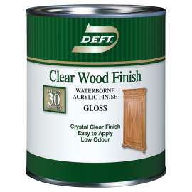DEFT 010-04 Brushing Lacquer, Gloss, Liquid, Clear, 1 qt, Can