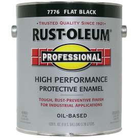 RUST-OLEUM PROFESSIONAL 7776402 Protective Enamel, Flat, Black, 1 gal Can