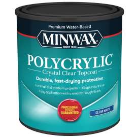 Minwax Polycrylic 622224444 Protective Finish, Matte, Liquid, 1 qt