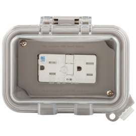 EATON WIUXHTWRSGF15W GFCI Outlet Box, 4-1/2 in L, 6 in W, Polycarbonate, Gray