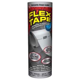 Flex Seal TFSGRYR1210 Repair Tape, 10 ft L, 12 in W, Gray