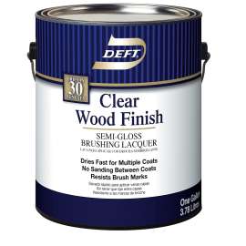 DEFT 011-01 Brushing Lacquer, Semi-Gloss, Liquid, Clear, 1 gal, Can