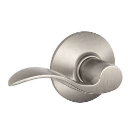 Schlage Sacramento Series F10VSAC619 Door Lever, 5-3/8 in L Lever, Metal, Satin Nickel
