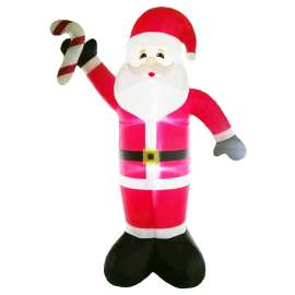 Hometown Holidays 90339 Christmas Inflatable Santa/Candy Cane, 6 ft H