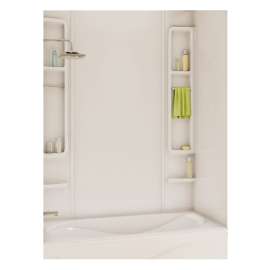 MAAX Finesse Series 101345-000-001 Bathtub Wall Kit, 33-1/2 in L, 61 in W, 80 in H, Acrylic, Glue Up Installation, White