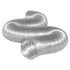 DUNDAS JAFINE MFX38X Semi-Rigid Duct, 3 in Dia, 8 ft L, Aluminum, Silver