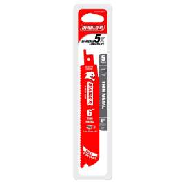 Diablo DS0620BF5 Reciprocating Saw Blade, 6 in L, 20/24 TPI