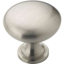 Amerock TEN53005G10 Cabinet Knob, 1-1/8 in Projection, Zinc, Satin Nickel