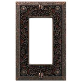 Amerelle 65RDB Wallplate, 4-1/2 in L, 2-13/16 in W, 1 -Gang, Metal, Bronze