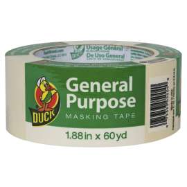 Duck 394700 Masking Tape, 60 yd L, 1.88 in W, Beige