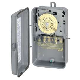 Intermatic T104R Mechanical Timer Switch, 40 A, 208/277 V, 3 W, 24 hr Time Setting, 12 On/Off Cycles Per Day Cycle